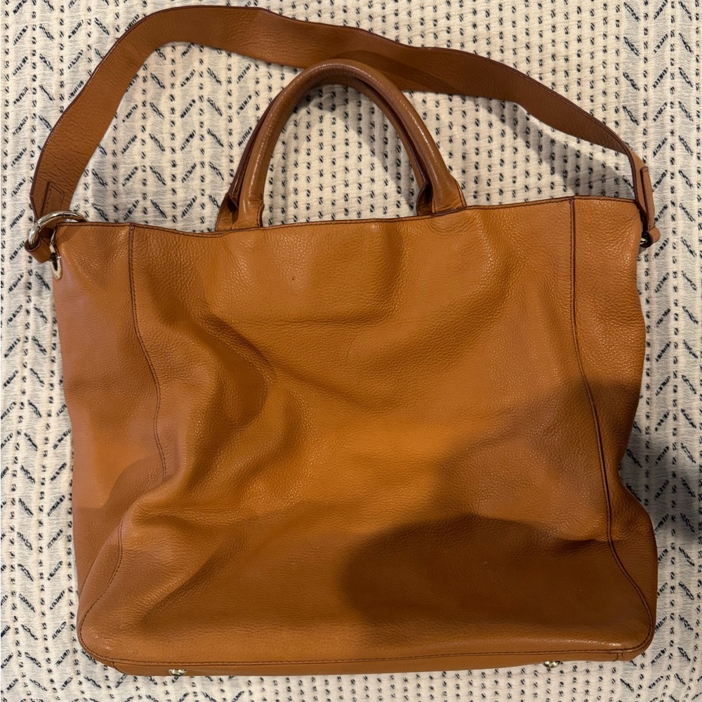 Mark and Graham Camel Leather Tote Bag